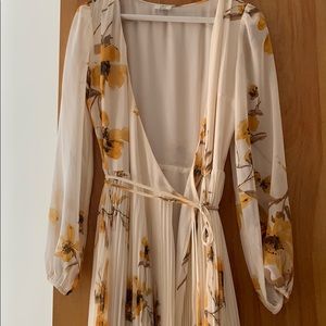 Long flower wrap dress